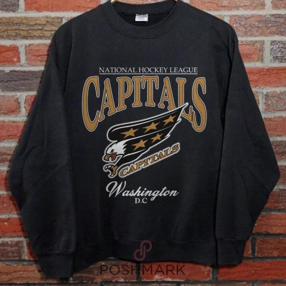 Washington Capitals NHL Retro DC Hockey Graphic Crewneck Sweatshirt